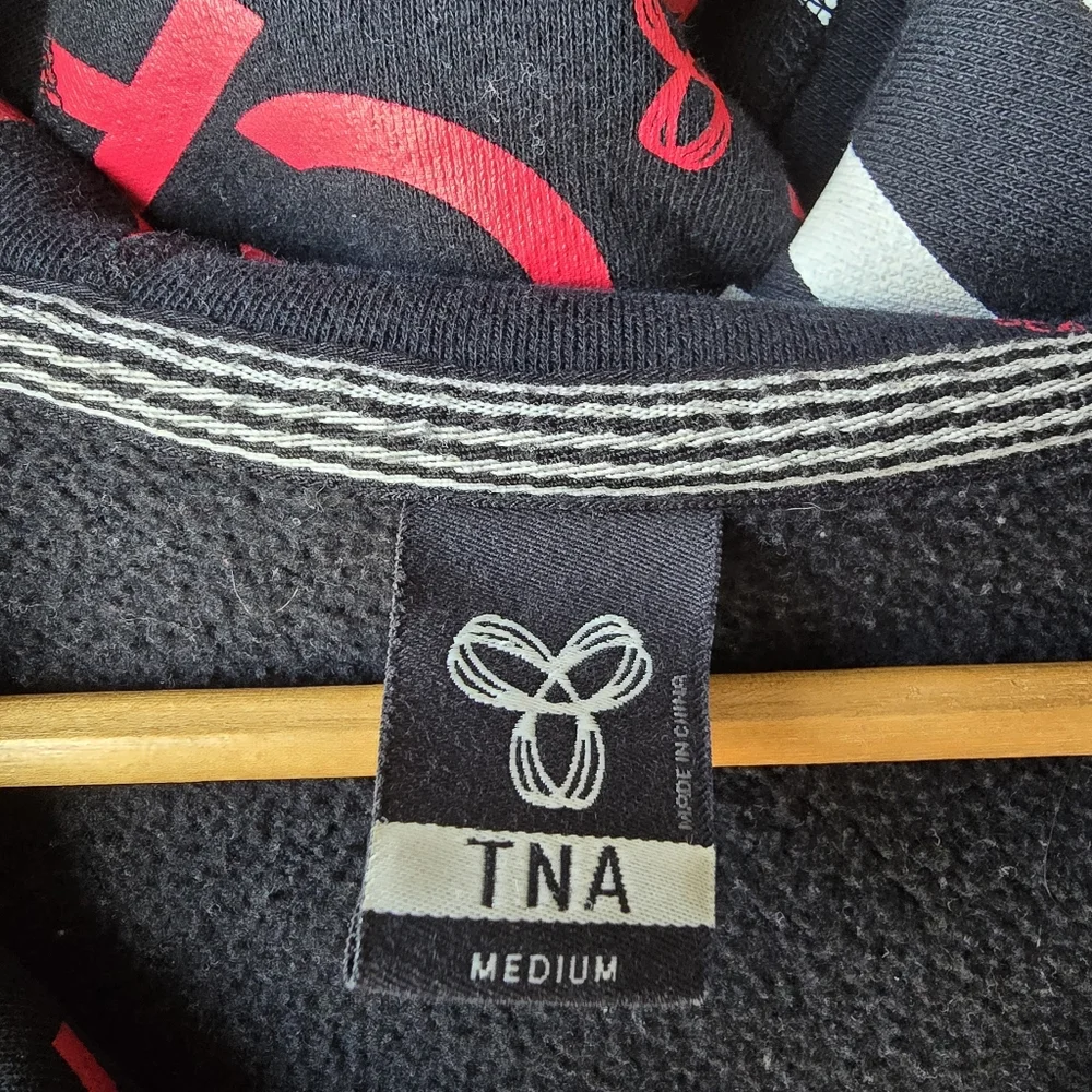 TNA Canada Zip Up Hoodie Black Red White Womens Medium - Picture 7 of 11